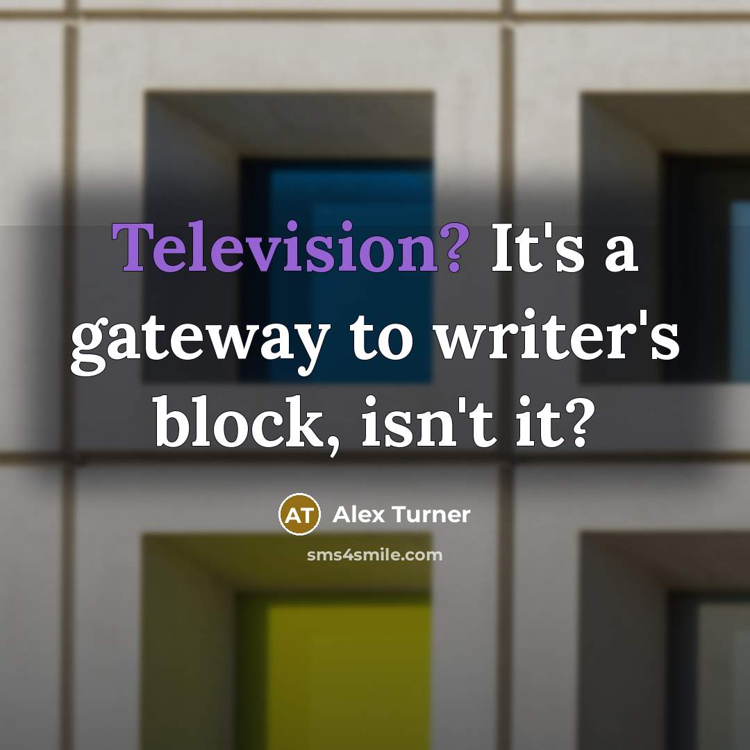 “Television? It's a gateway to writer's block, isn't it?” quote by Alex Turner