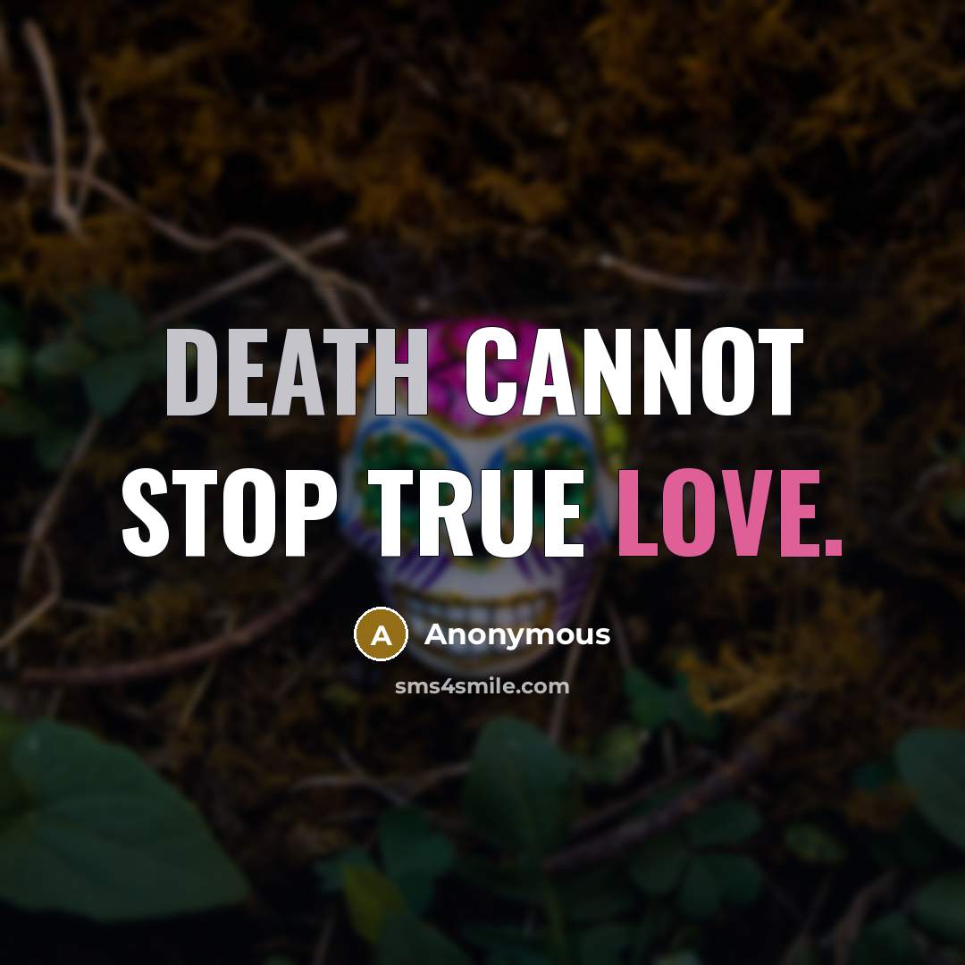“Death cannot stop true love.” quote by Anonymous