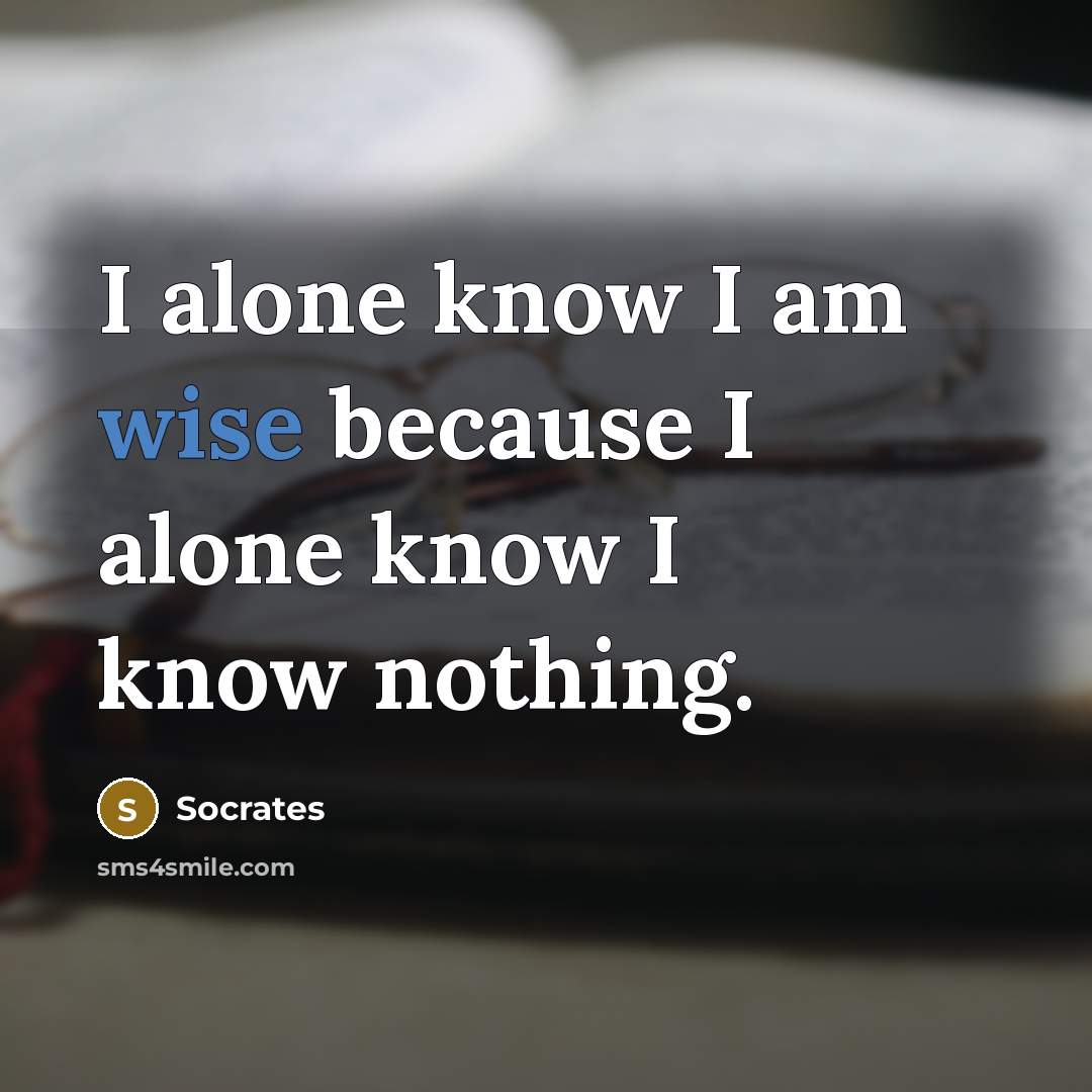 “I alone know I am wise because I alone know I know nothing.” quote by Socrates