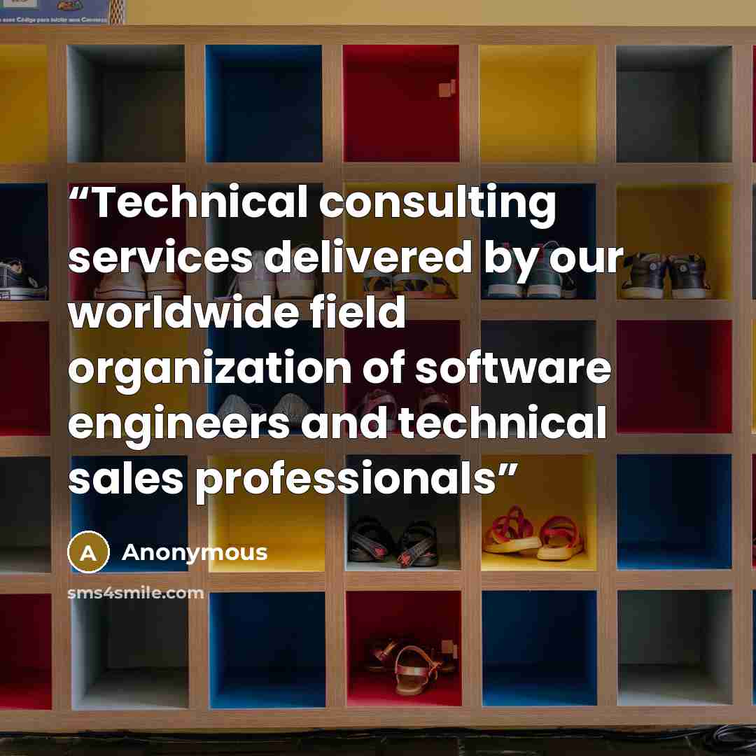 “Technical consulting services delivered by our worldwide field organization of software engineers and technical sales professionals” quote by Anonymous