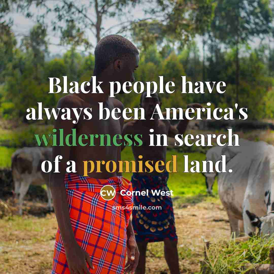 “Black people have always been America's wilderness in search of a promised land.” quote by Cornel West