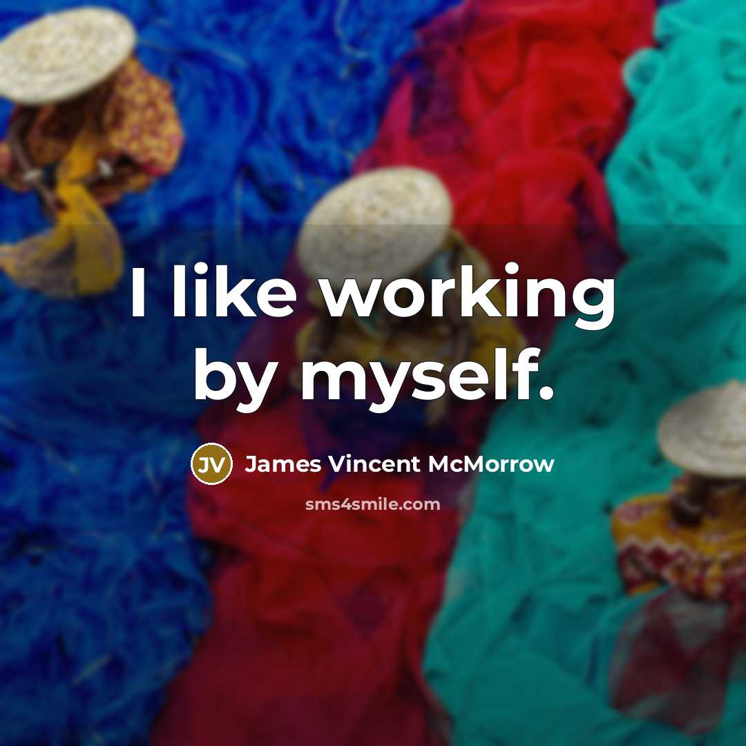 “I like working by myself.” quote by James Vincent McMorrow