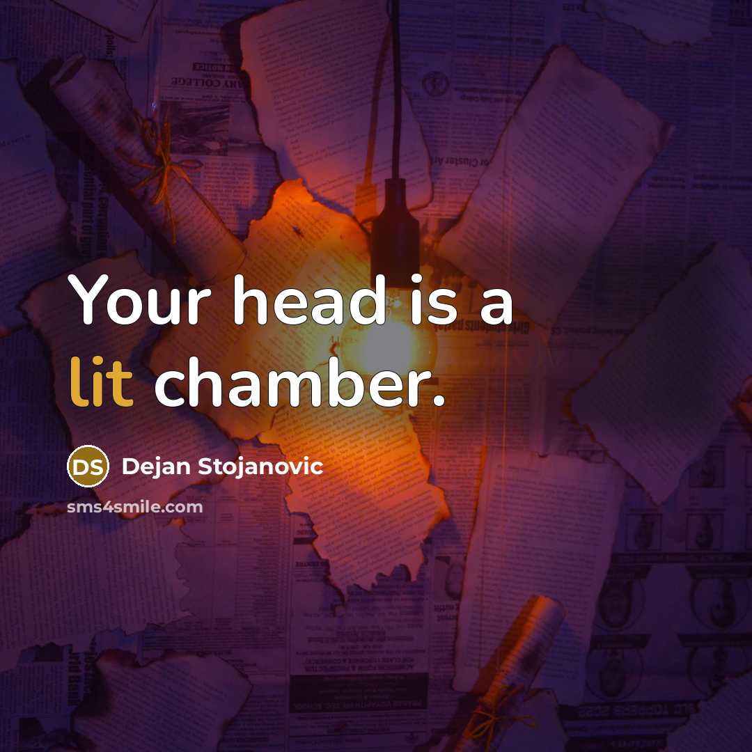 “Your head is a lit chamber.” quote by Dejan Stojanovic