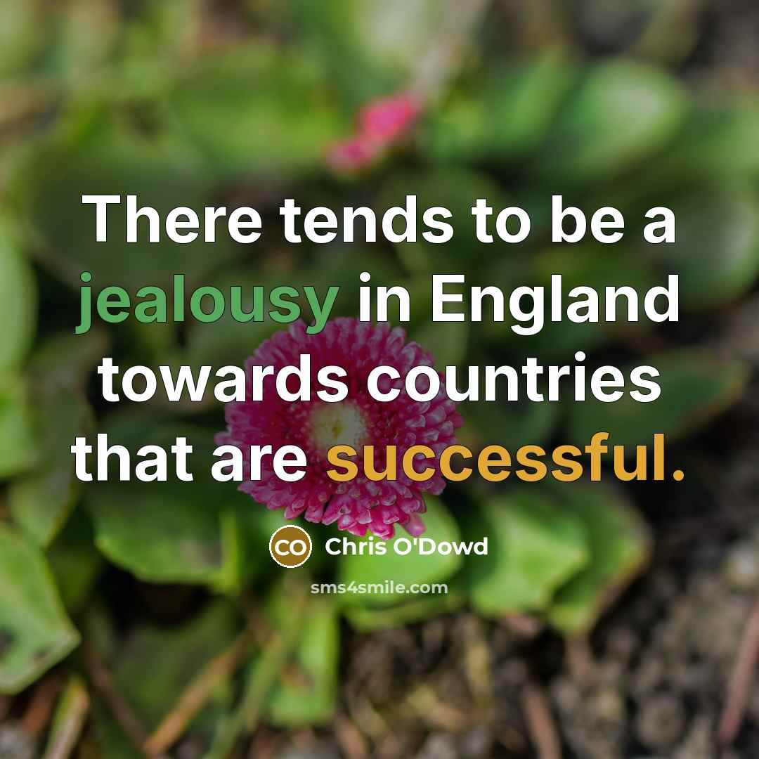 “There tends to be a jealousy in England towards countries that are successful.” quote by Chris O'Dowd