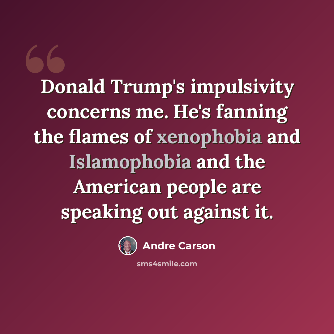“Donald Trump's impulsivity concerns me. He's fanning the flames of xenophobia and Islamophobia and the American people are speaking out against it.” quote by Andre Carson
