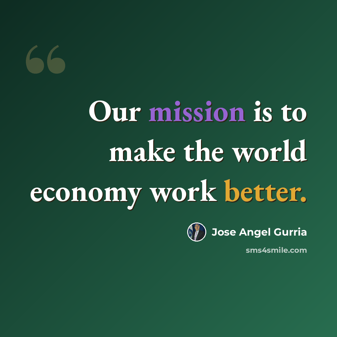“Our mission is to make the world economy work better.” quote by Jose Angel Gurria