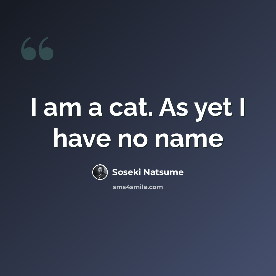 “I am a cat. As yet I have no name” quote by Soseki Natsume