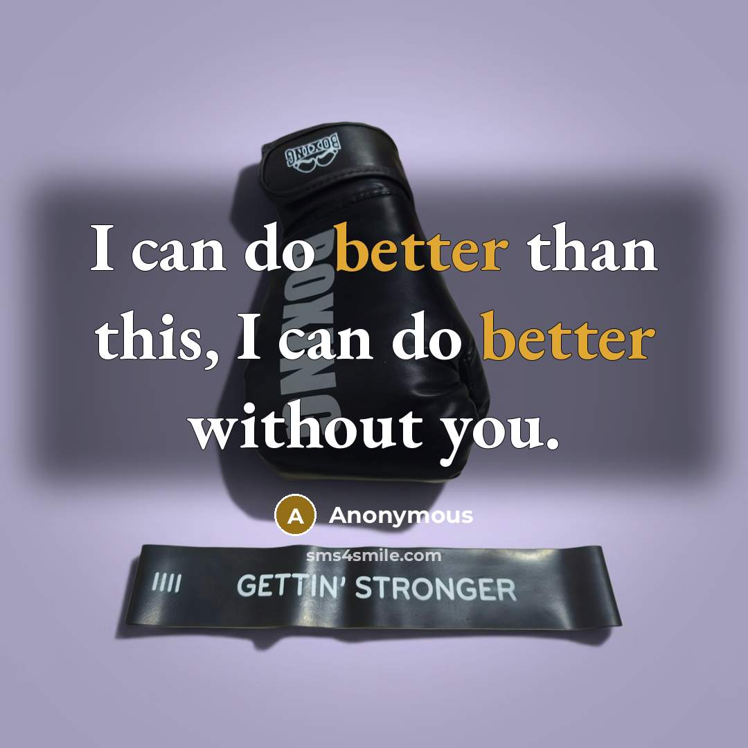 “I can do better than this, I can do better without you.” quote by Anonymous