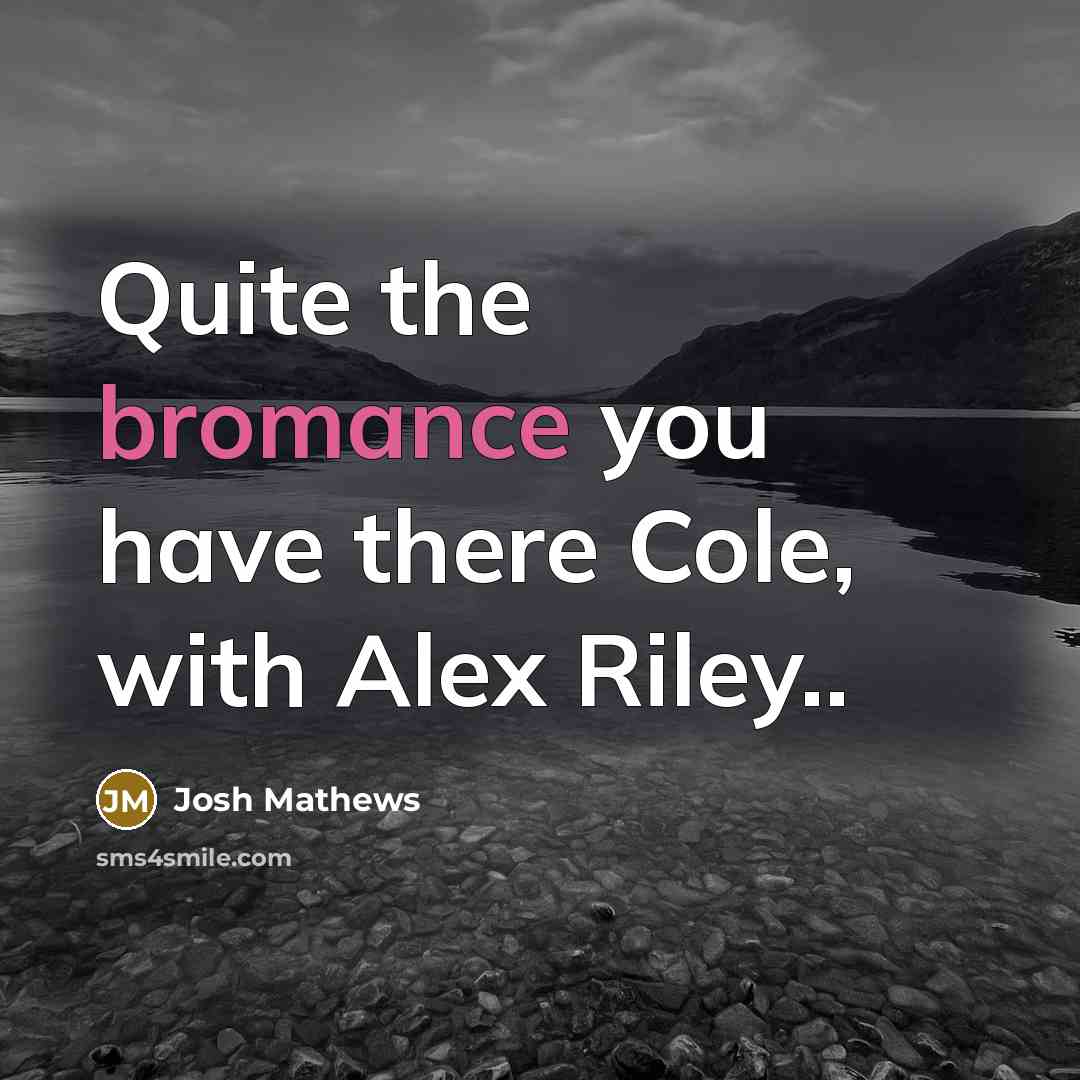“Quite the bromance you have there Cole, with Alex Riley..” quote by Josh Mathews