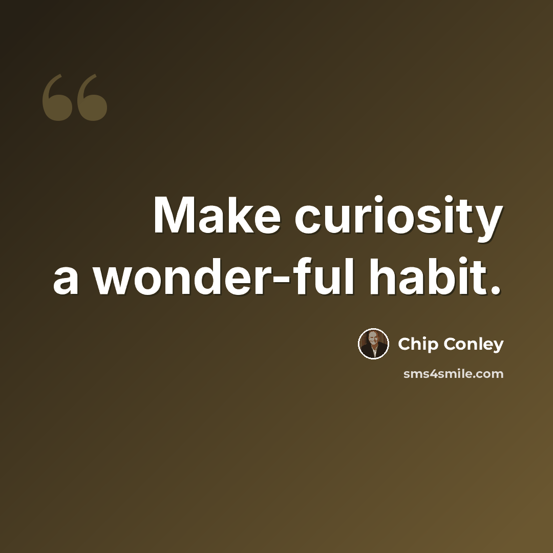 “Make curiosity a wonder-ful habit.” quote by Chip Conley