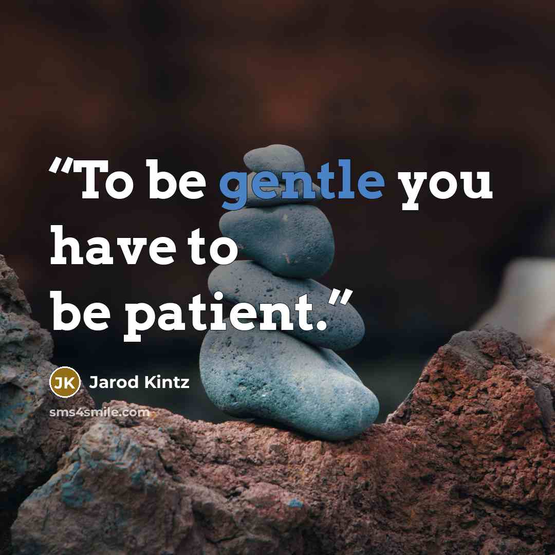 “To be gentle you have to be patient.” quote by Jarod Kintz