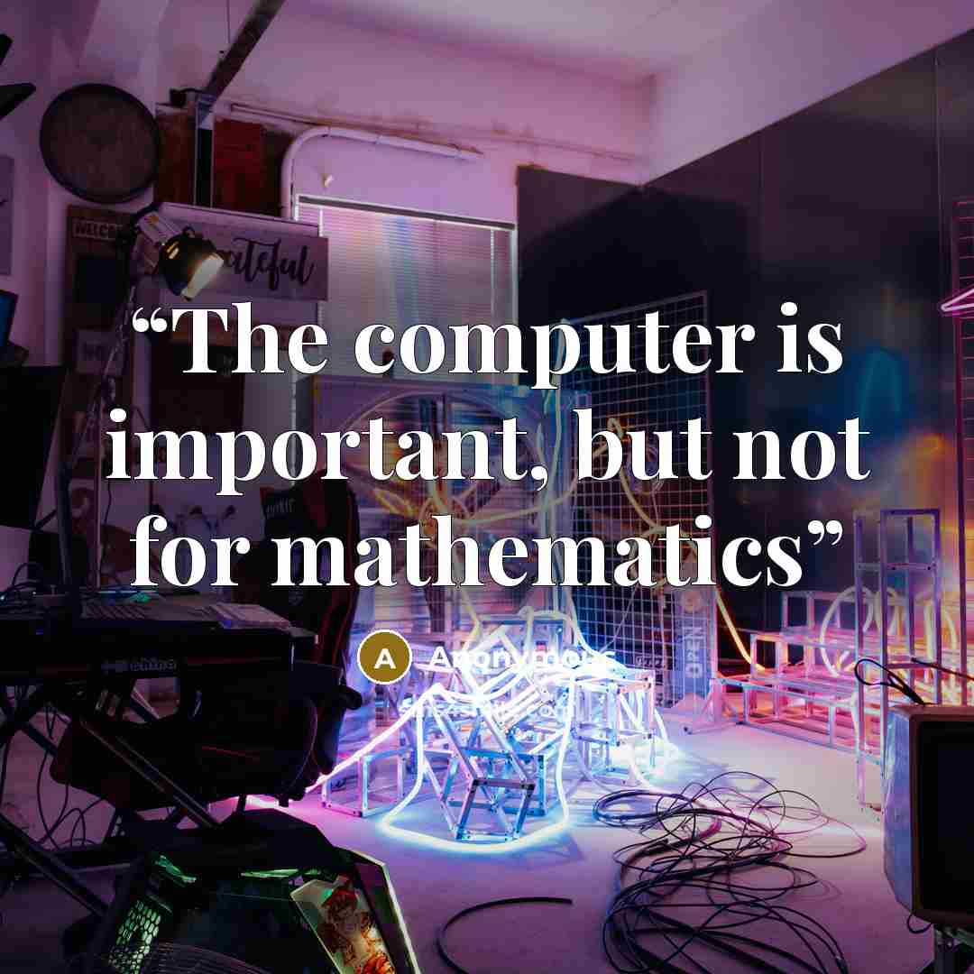 “The computer is important, but not for mathematics” quote by Anonymous