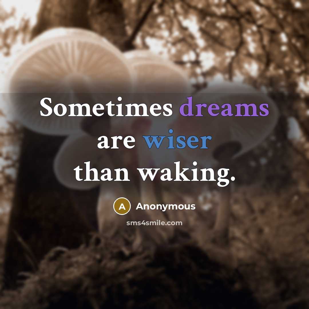 “Sometimes dreams are wiser than waking.” quote by Anonymous