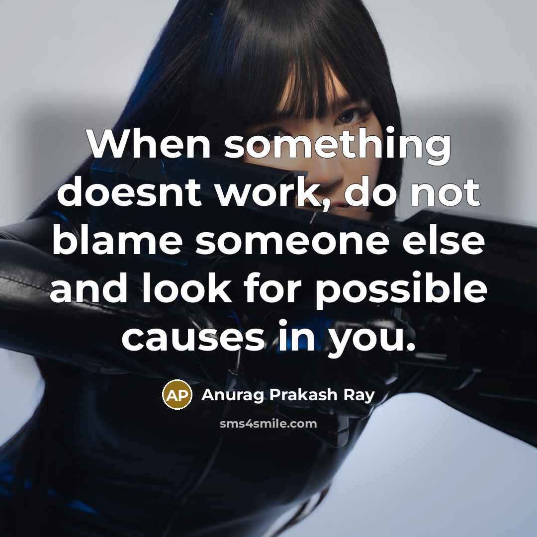 “When something doesnt work, do not blame someone else and look for possible causes in you.” quote by Anurag Prakash Ray