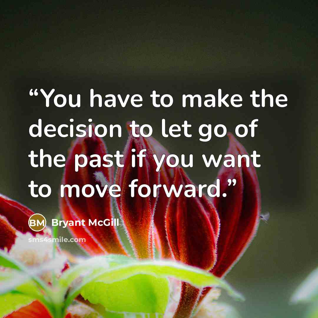 “You have to make the decision to let go of the past if you want to move forward.” quote by Bryant McGill