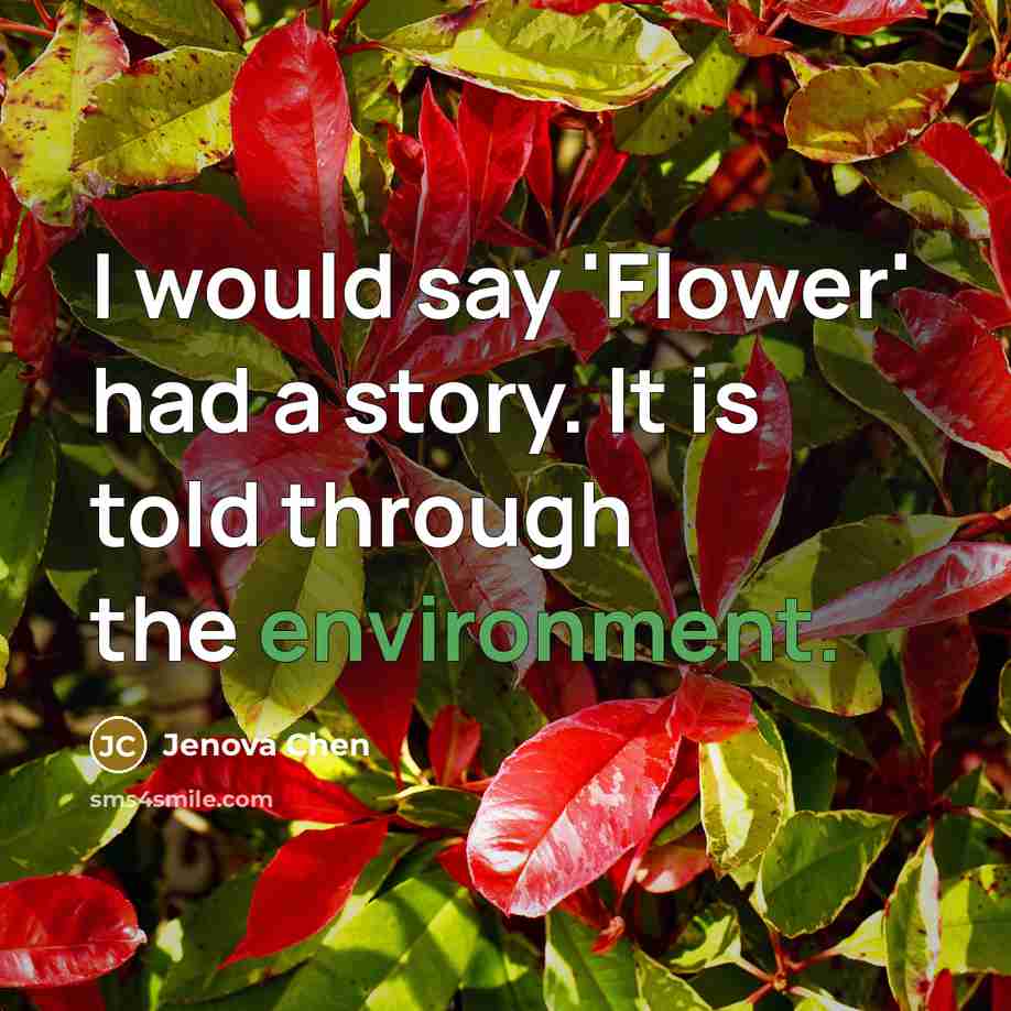 “I would say 'Flower' had a story. It is told through the environment.” quote by Jenova Chen