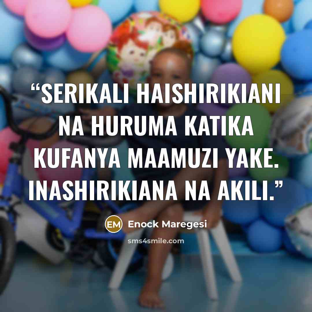 “Serikali haishirikiani na huruma katika kufanya maamuzi yake. Inashirikiana na akili.” quote by Enock Maregesi