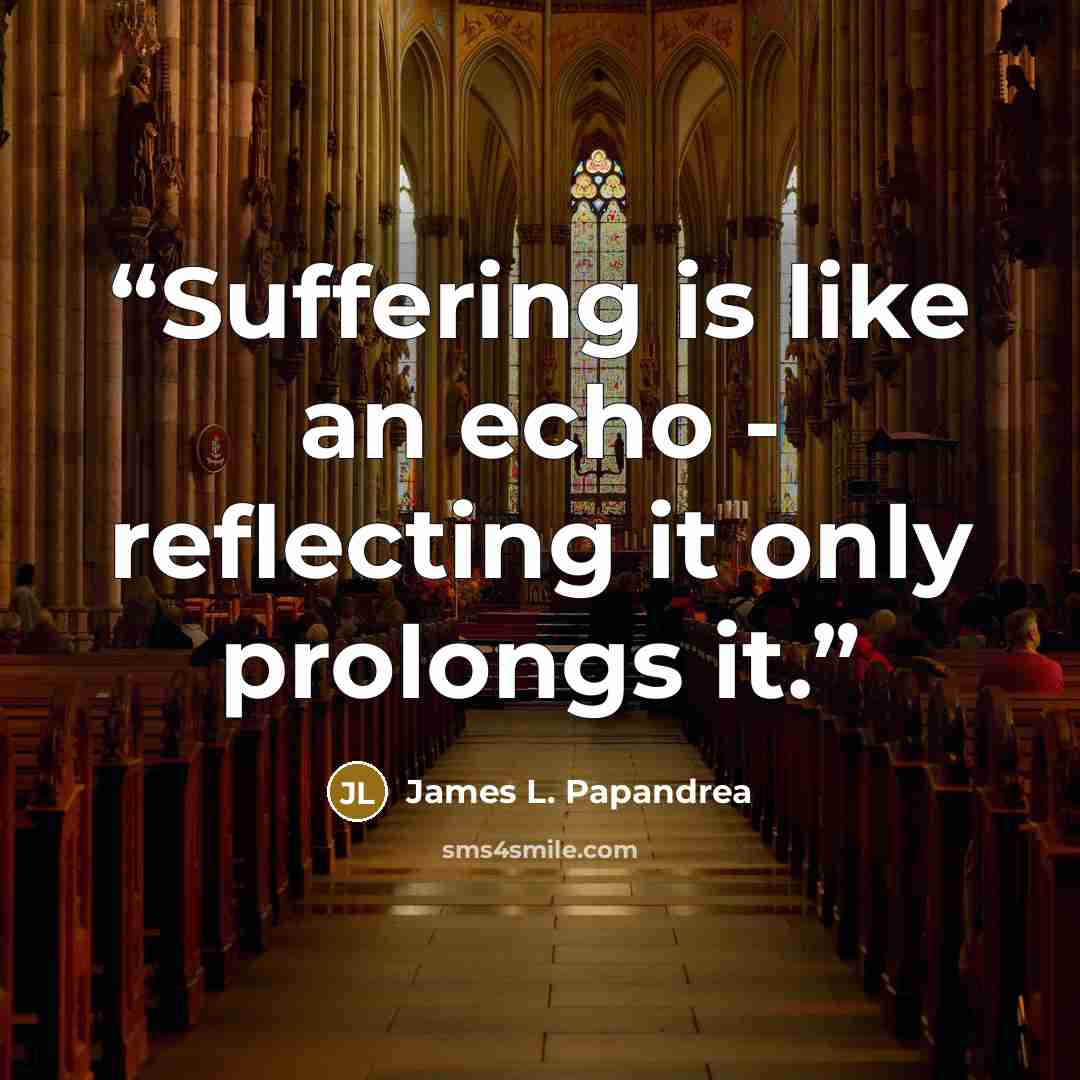 “Suffering is like an echo - reflecting it only prolongs it.” quote by James L. Papandrea