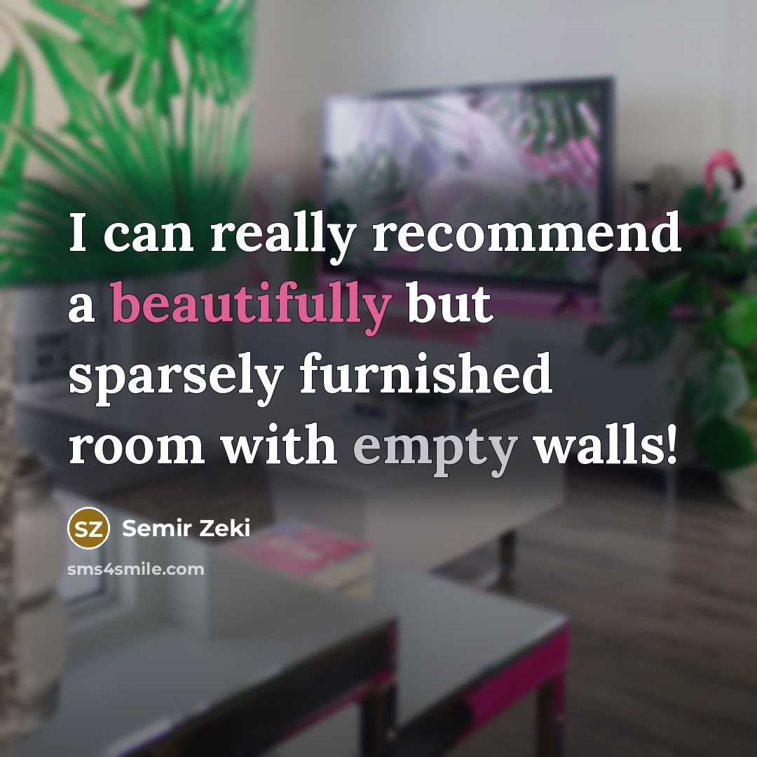 “I can really recommend a beautifully but sparsely furnished room with empty walls!” quote by Semir Zeki