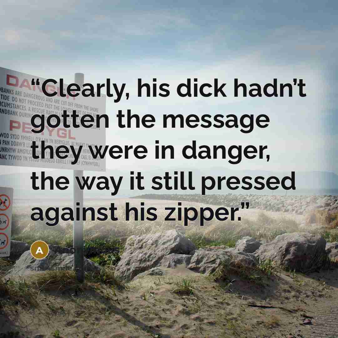 “Clearly, his dick hadn’t gotten the message they were in danger, the way it still pressed against his zipper.” quote by Anonymous