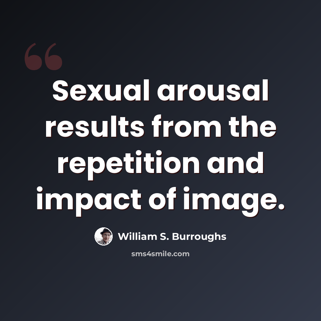 “Sexual arousal results from the repetition and impact of image.” quote by William S. Burroughs