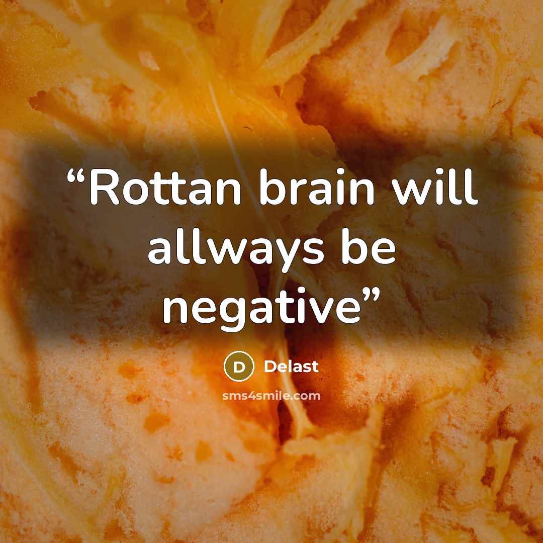 “Rottan brain will allways be negative” quote by Delast
