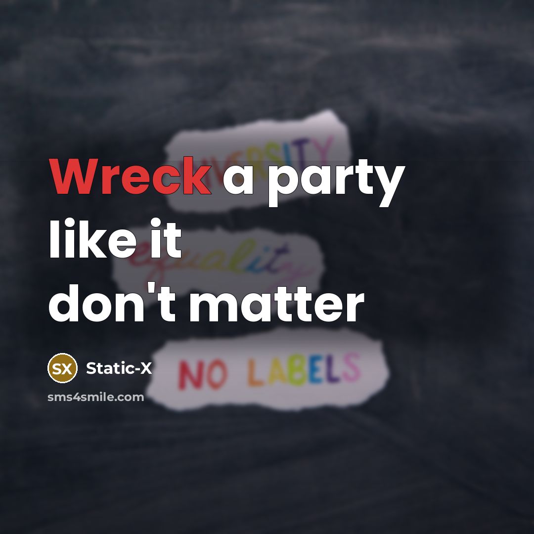 “Wreck a party like it don't matter” quote by Static-X
