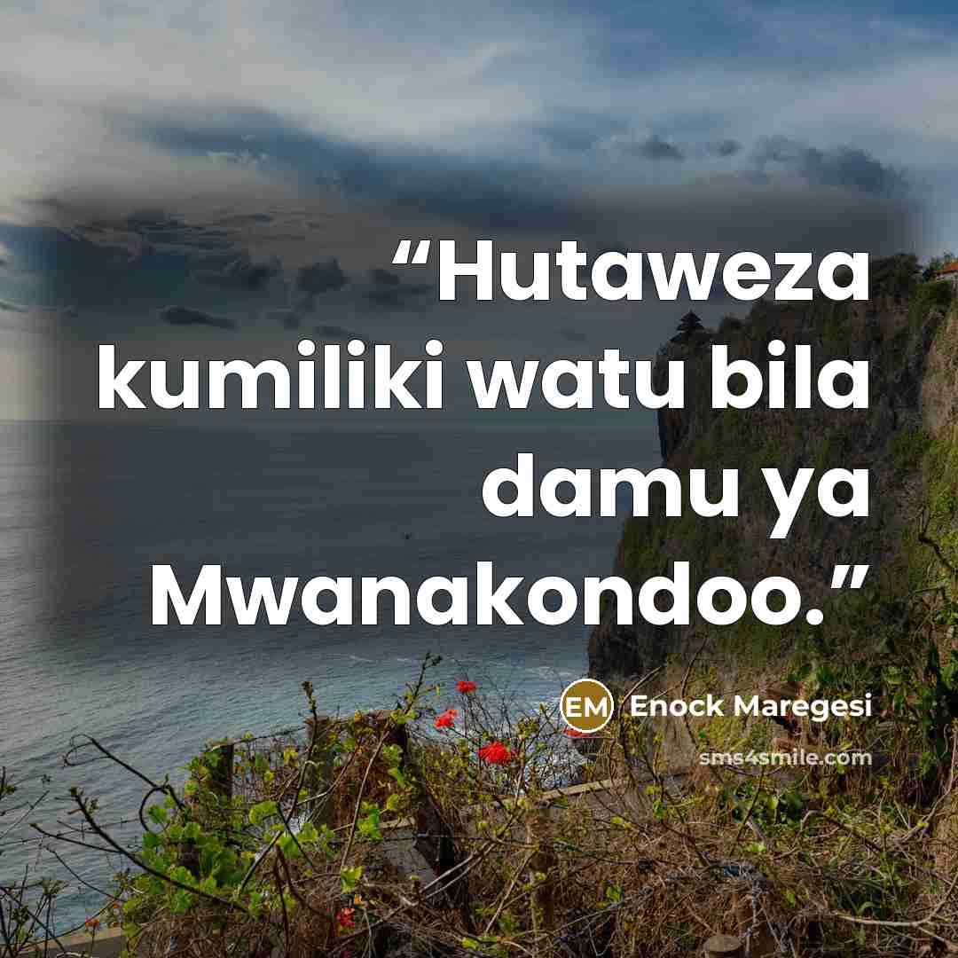 “Hutaweza kumiliki watu bila damu ya Mwanakondoo.” quote by Enock Maregesi