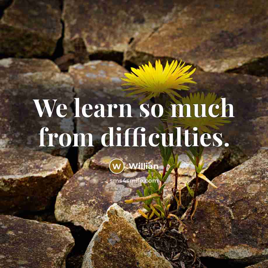 “We learn so much from difficulties.” quote by Willian
