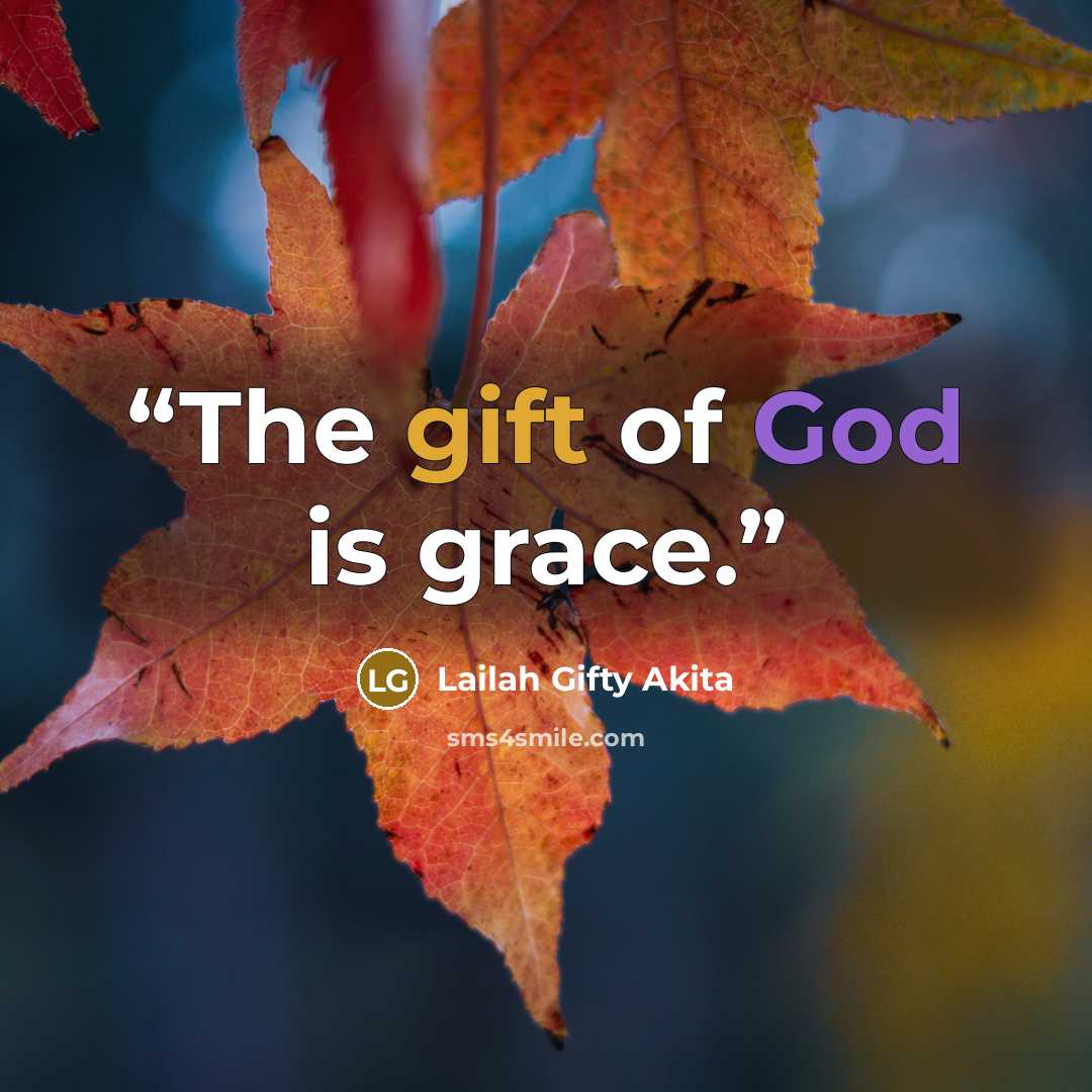 “The gift of God is grace.” quote by Lailah Gifty Akita
