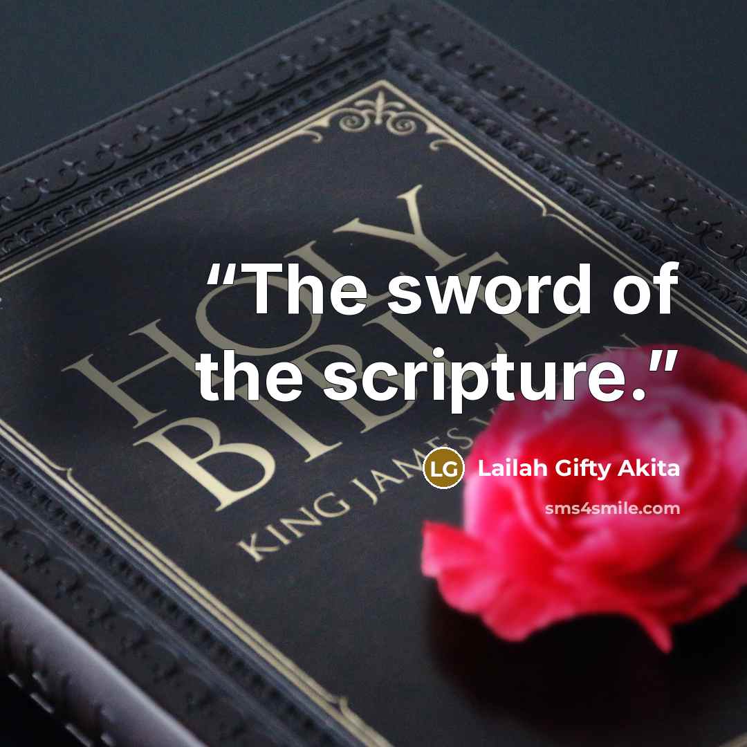 “The sword of the scripture.” quote by Lailah Gifty Akita