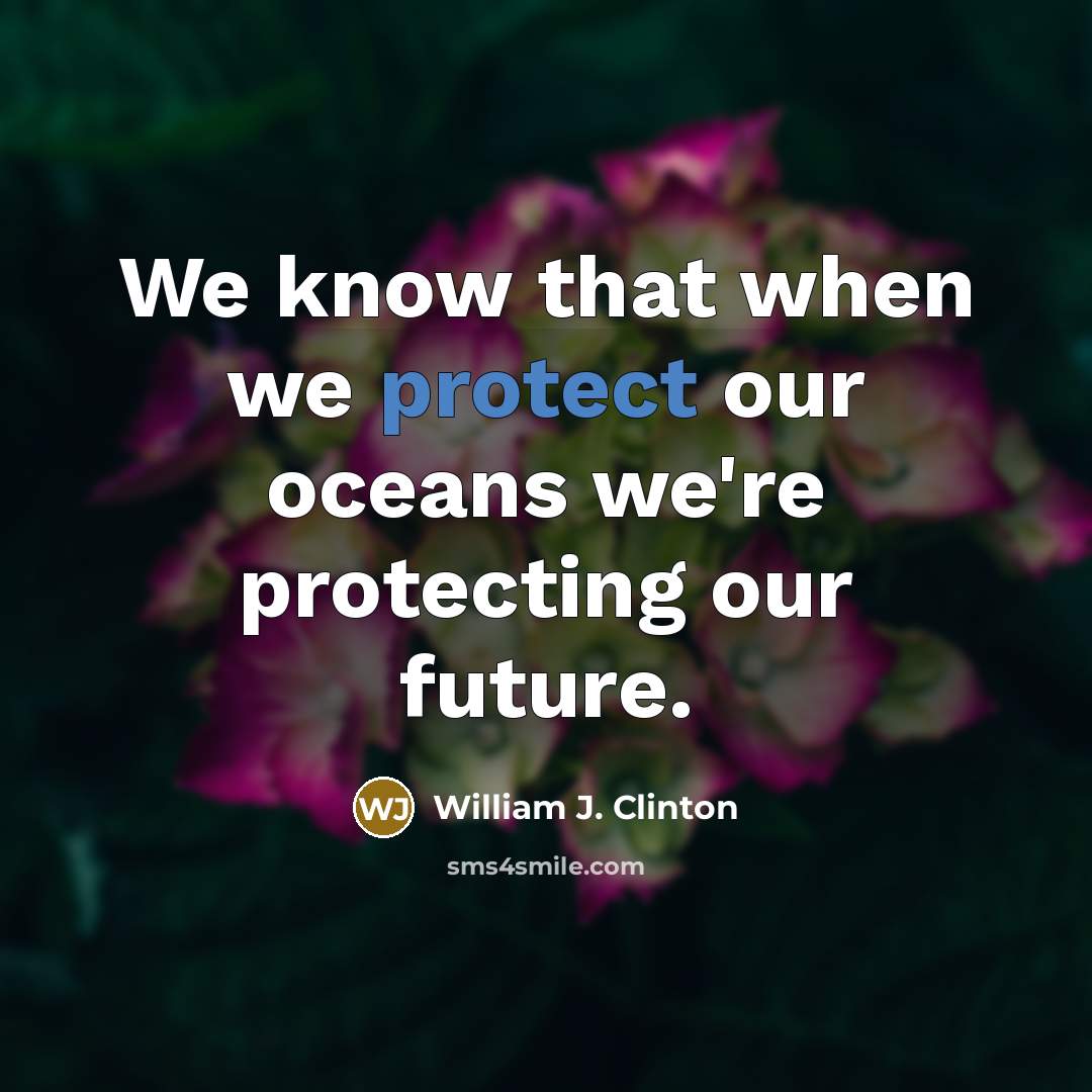 “We know that when we protect our oceans we're protecting our future.” quote by William J. Clinton