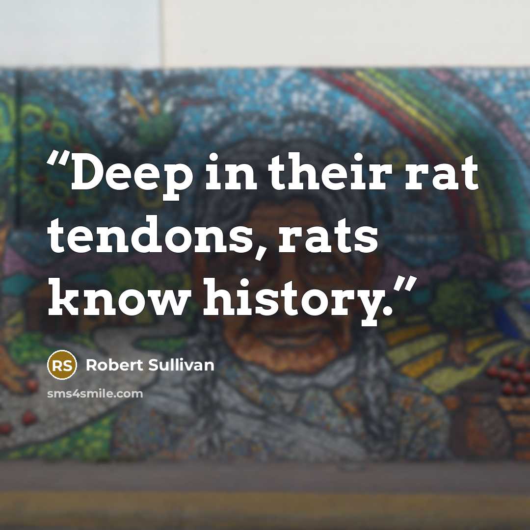 “Deep in their rat tendons, rats know history.” quote by Robert Sullivan