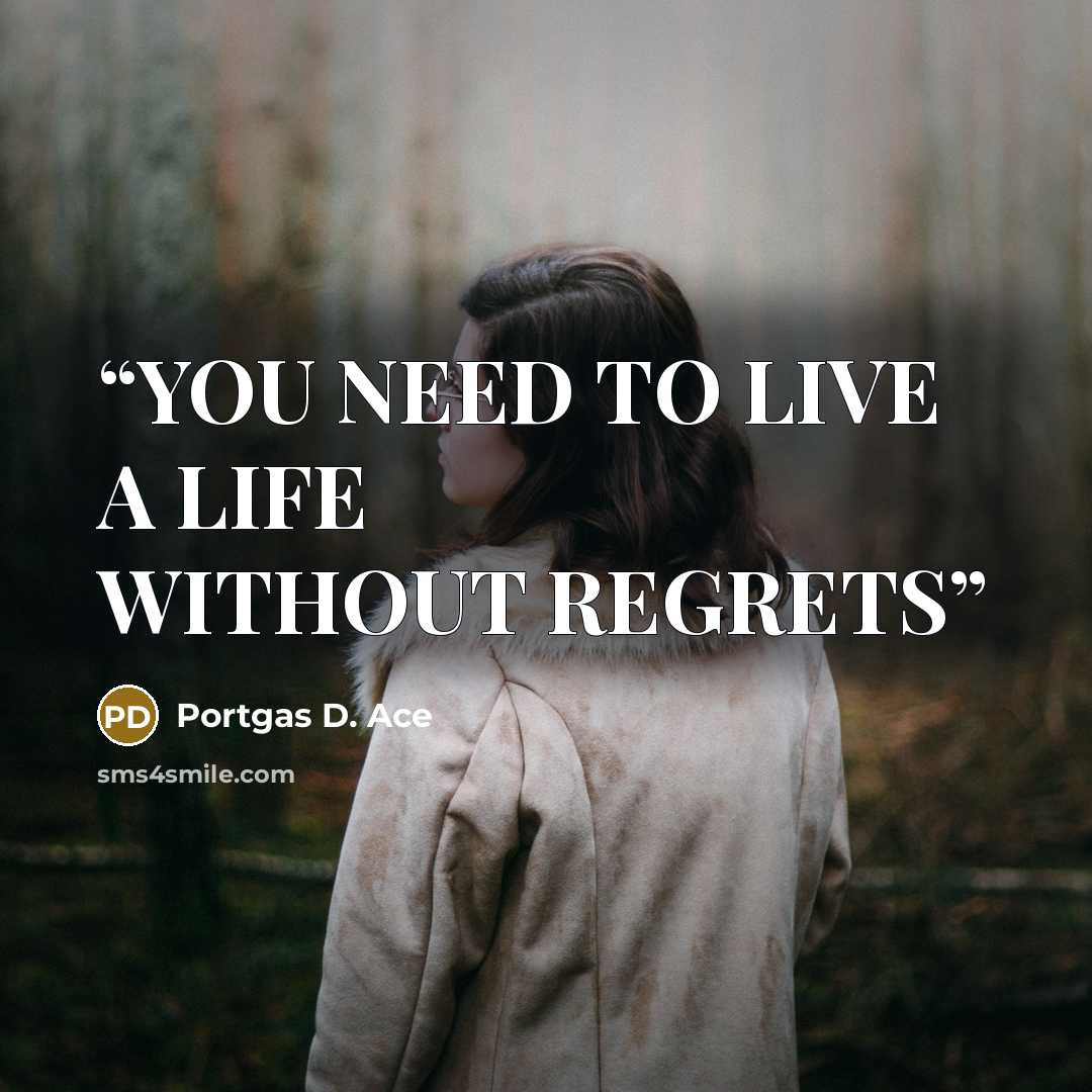 “YOU NEED TO LIVE A LIFE WITHOUT REGRETS” quote by Portgas D. Ace