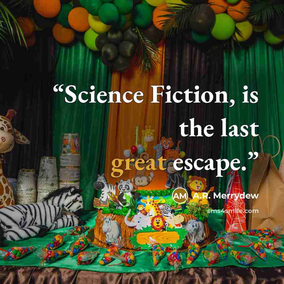 “Science Fiction, is the last great escape.” quote by A.R. Merrydew