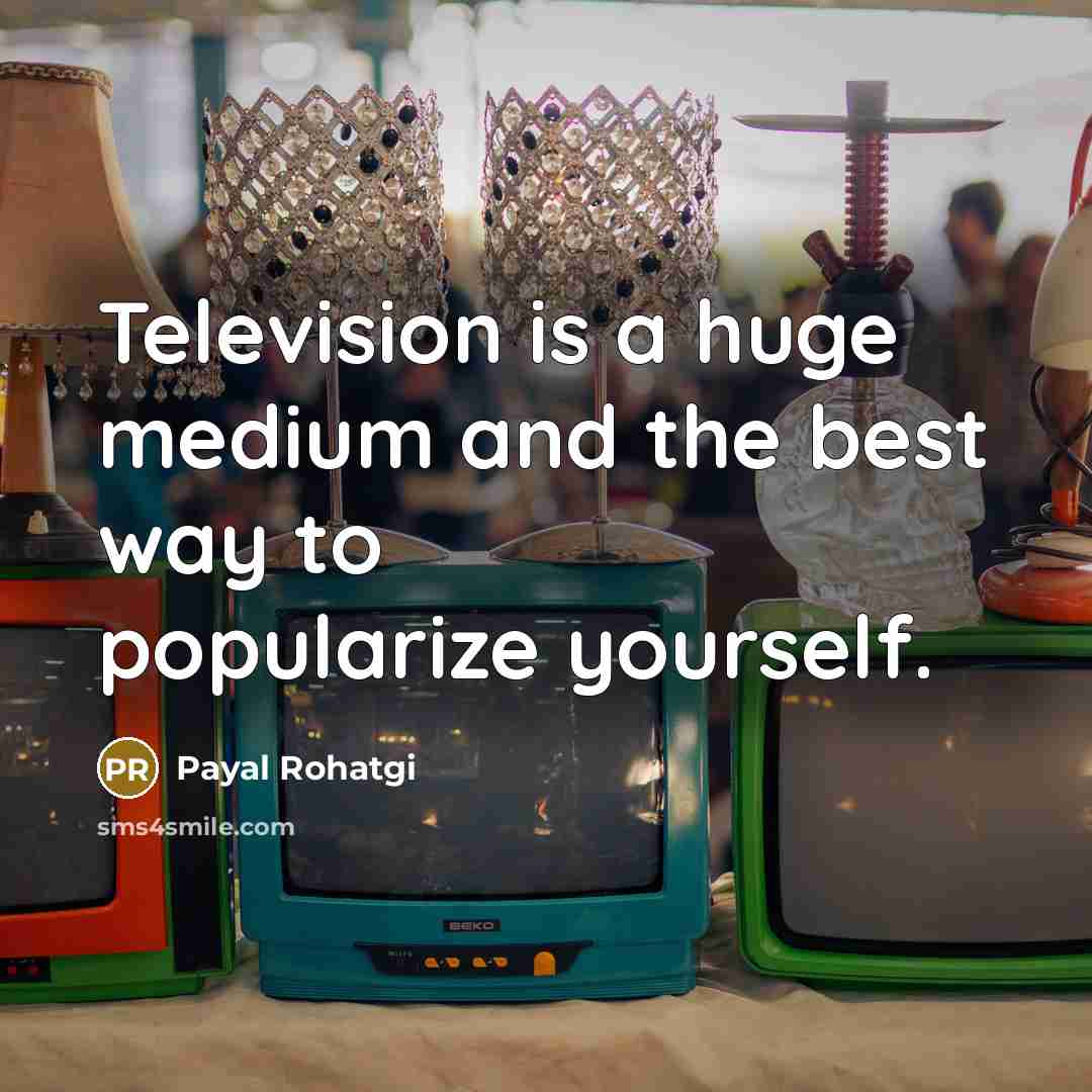 “Television is a huge medium and the best way to popularize yourself.” quote by Payal Rohatgi
