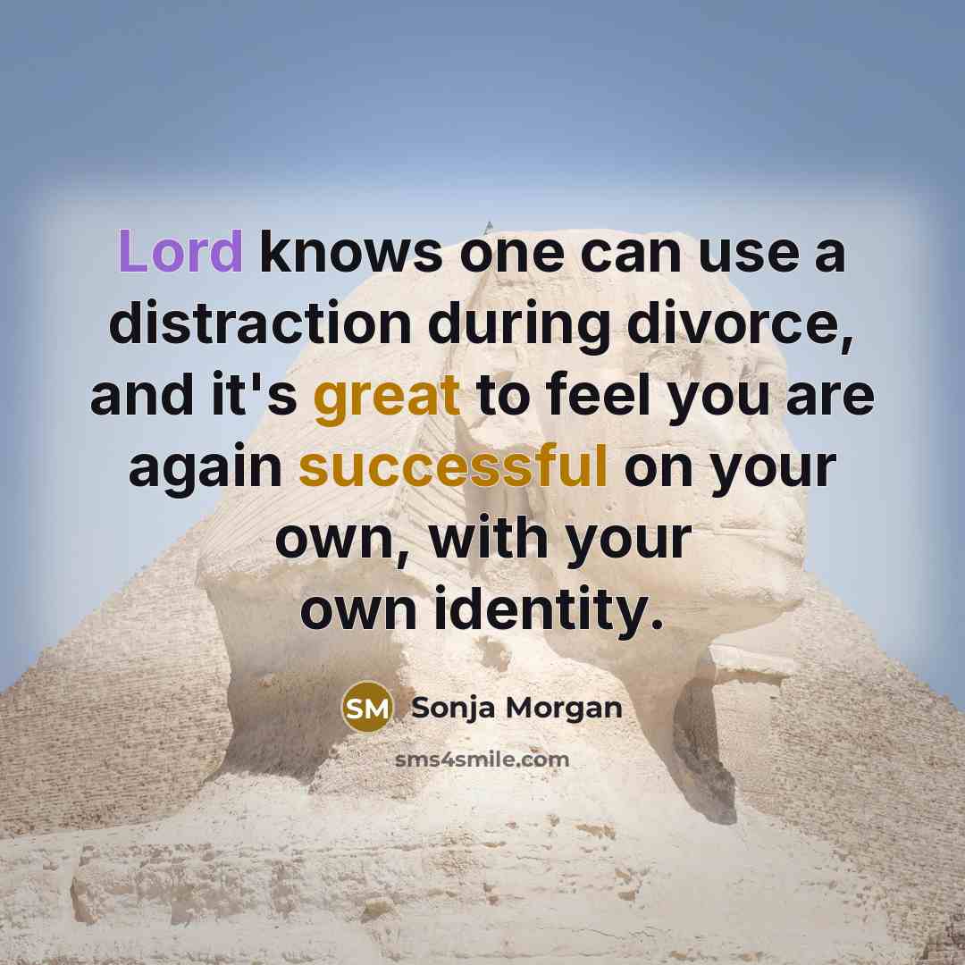 “Lord knows one can use a distraction during divorce, and it's great to feel you are again successful on your own, with your own identity.” quote by Sonja Morgan