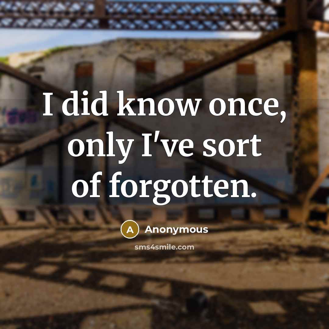 “I did know once, only I've sort of forgotten.” quote by Anonymous