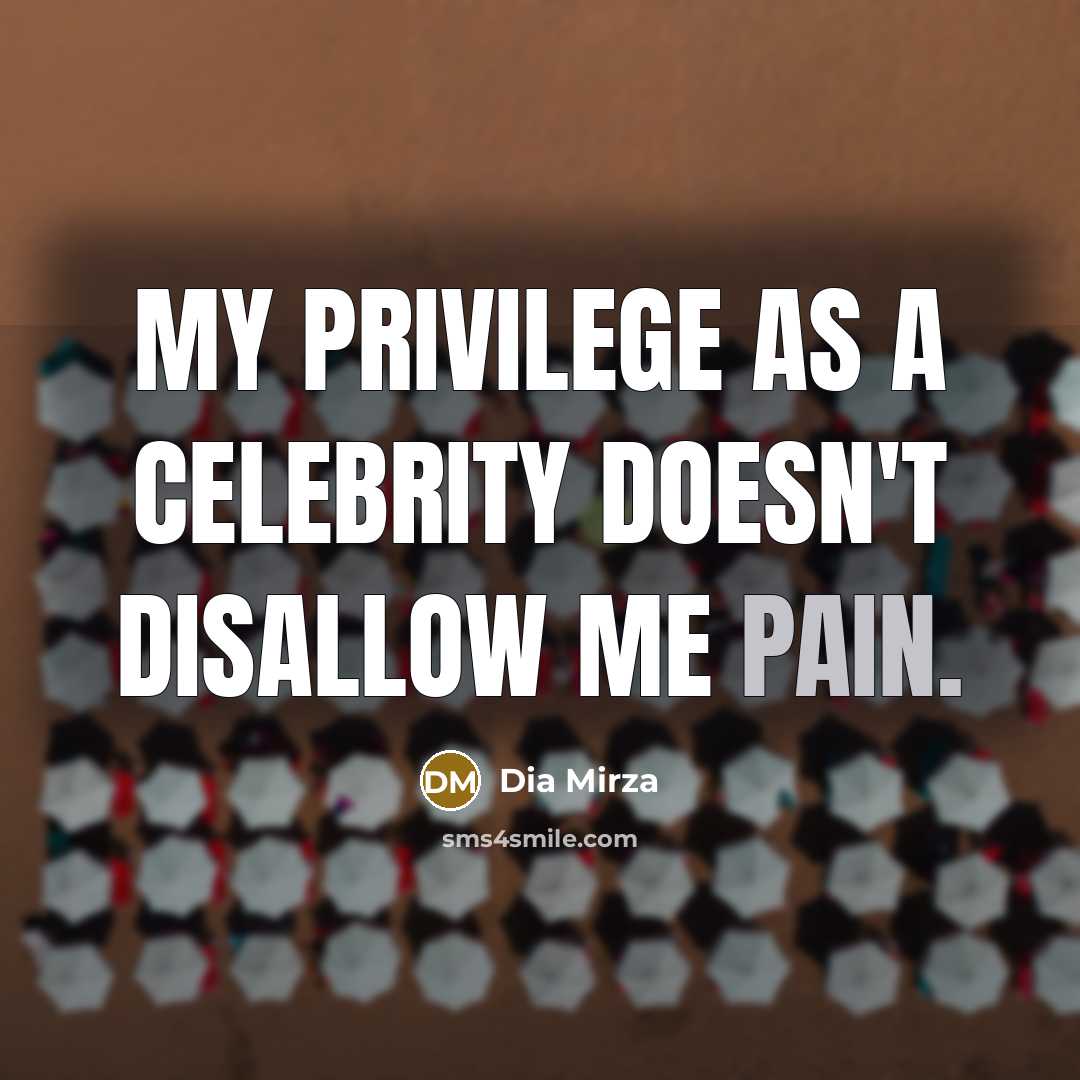 “My privilege as a celebrity doesn't disallow me pain.” quote by Dia Mirza