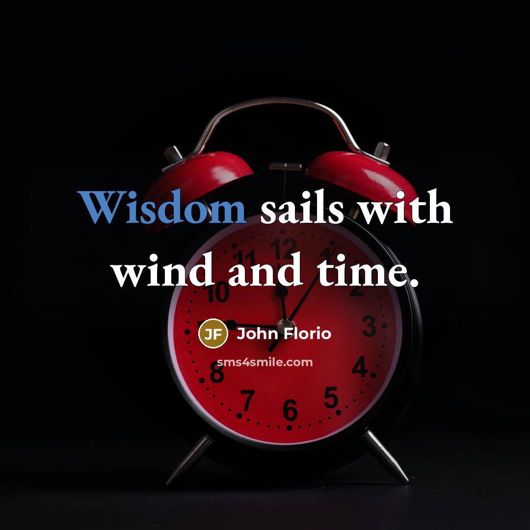 “Wisdom sails with wind and time.” quote by John Florio