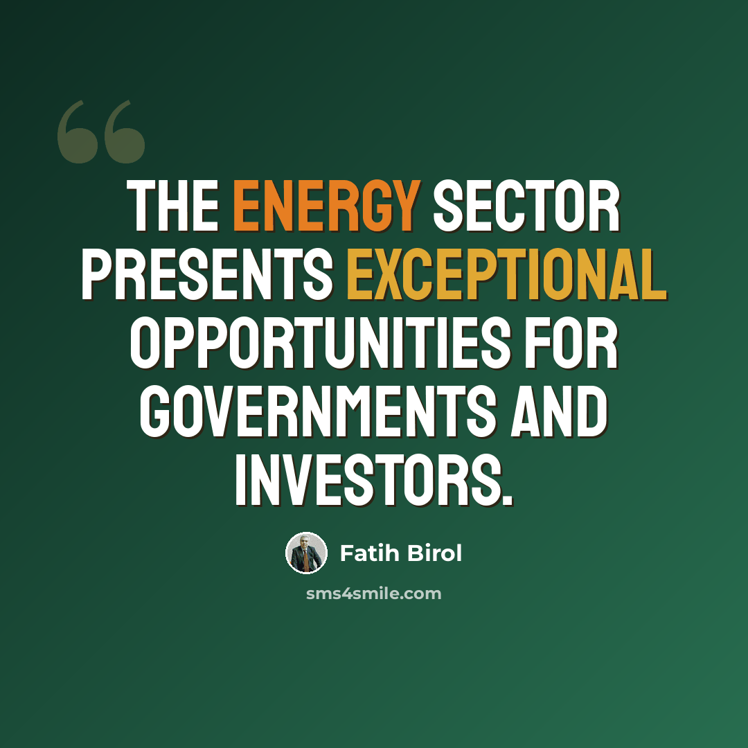 “The energy sector presents exceptional opportunities for governments and investors.” quote by Fatih Birol