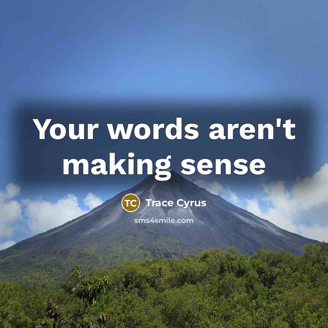 “Your words aren't making sense” quote by Trace Cyrus