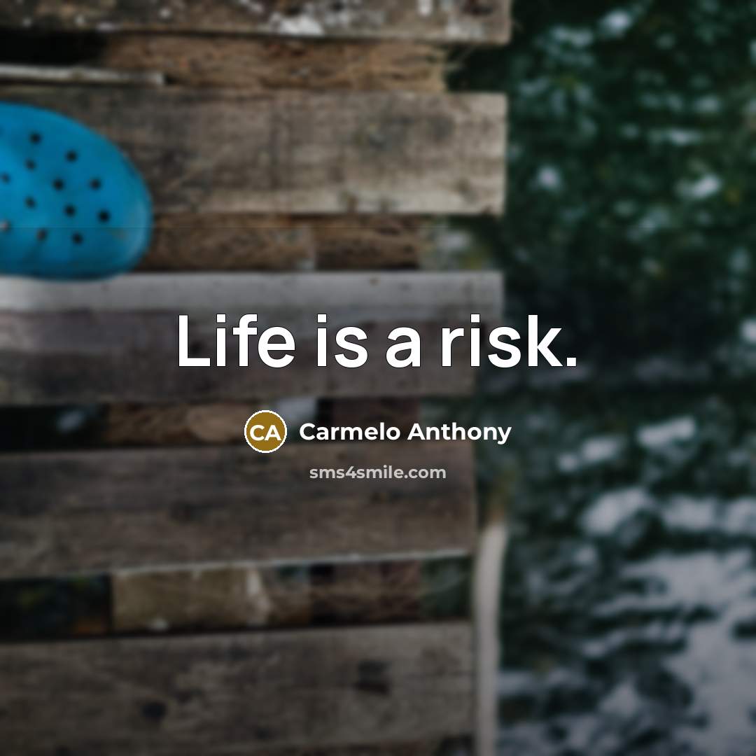 “Life is a risk.” quote by Carmelo Anthony