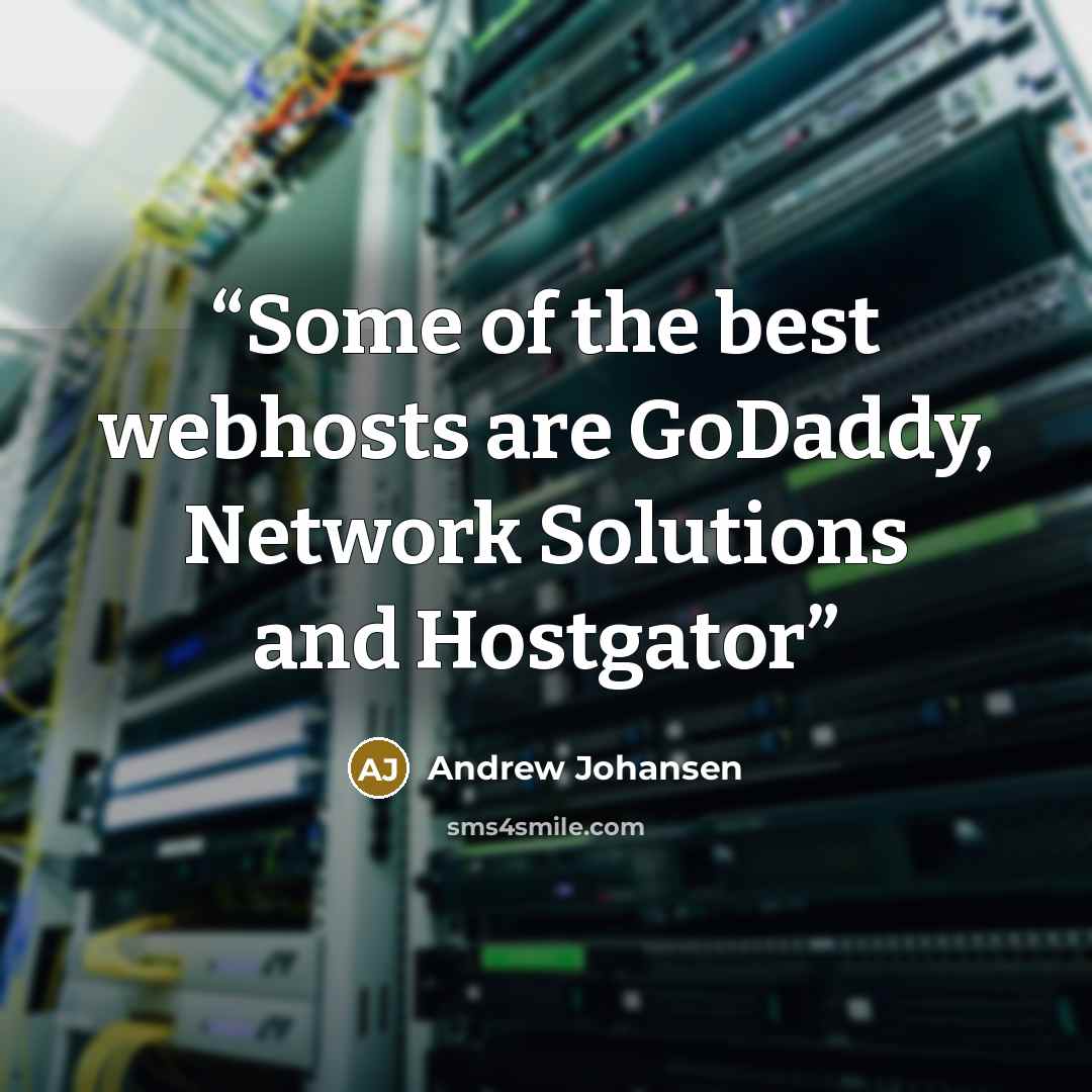“Some of the best webhosts are GoDaddy, Network Solutions and Hostgator” quote by Andrew Johansen
