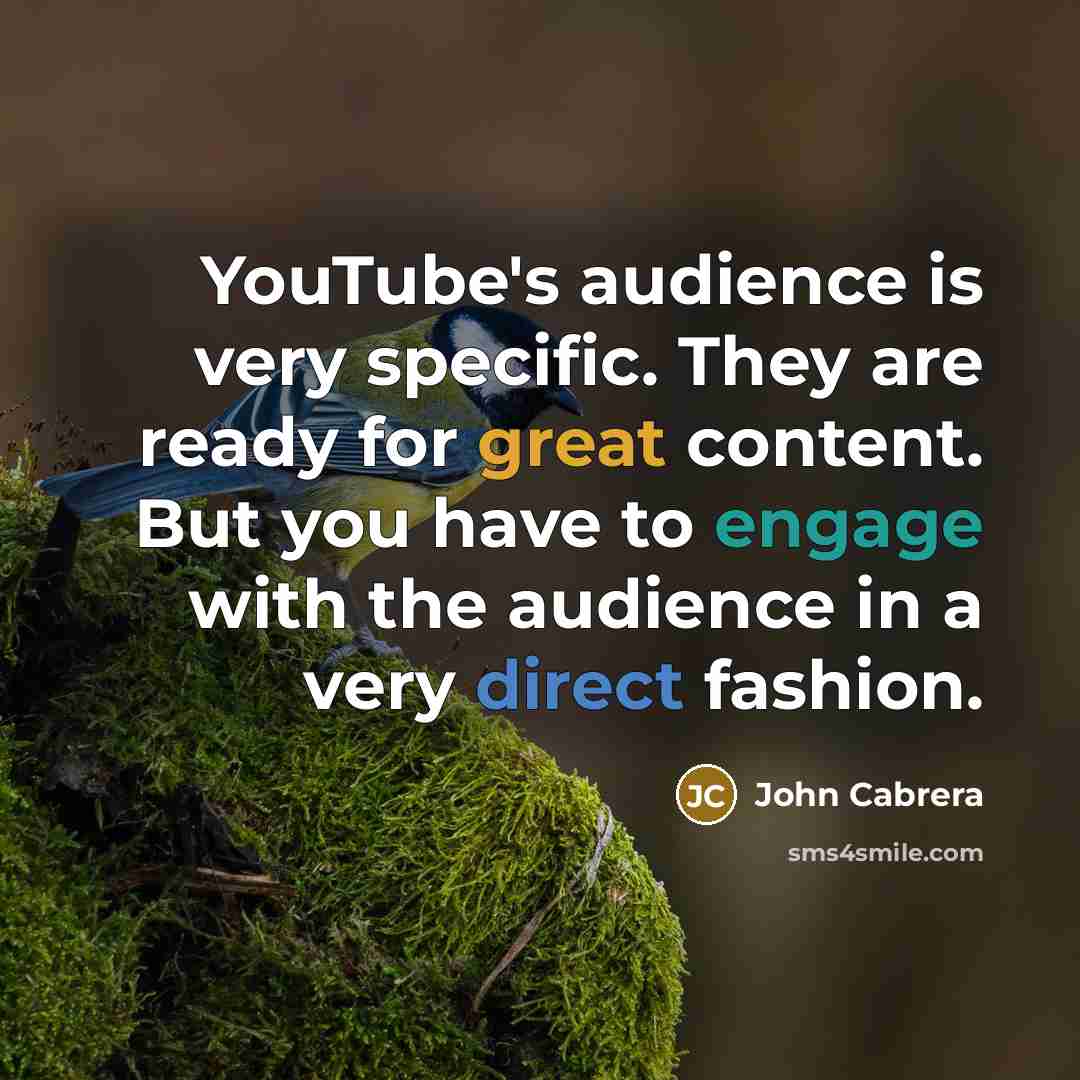 “YouTube's audience is very specific. They are ready for great content. But you have to engage with the audience in a very direct fashion.” quote by John Cabrera