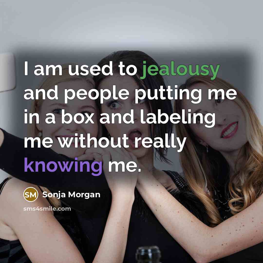 “I am used to jealousy and people putting me in a box and labeling me without really knowing me.” quote by Sonja Morgan