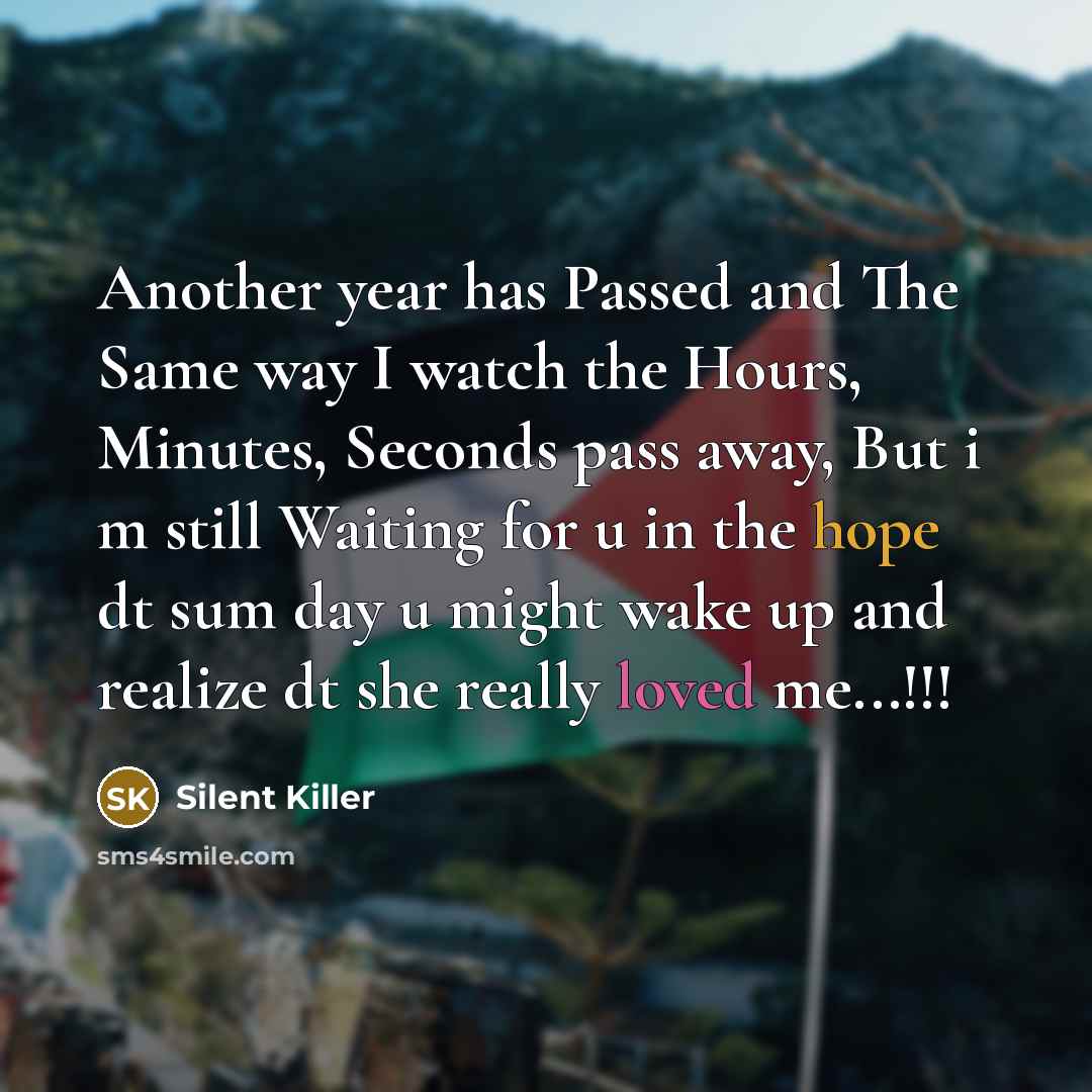 “Another year has Passed and The Same way I watch the Hours, Minutes, Seconds pass away, But i m still Waiting for u in the hope dt sum day u might wake up and realize dt she really loved me...!!!” quote by Silent Killer