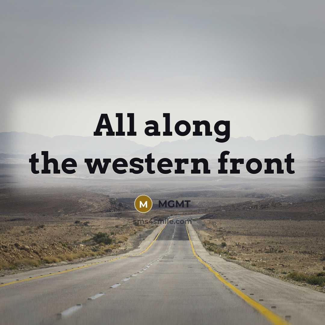“All along the western front” quote by MGMT