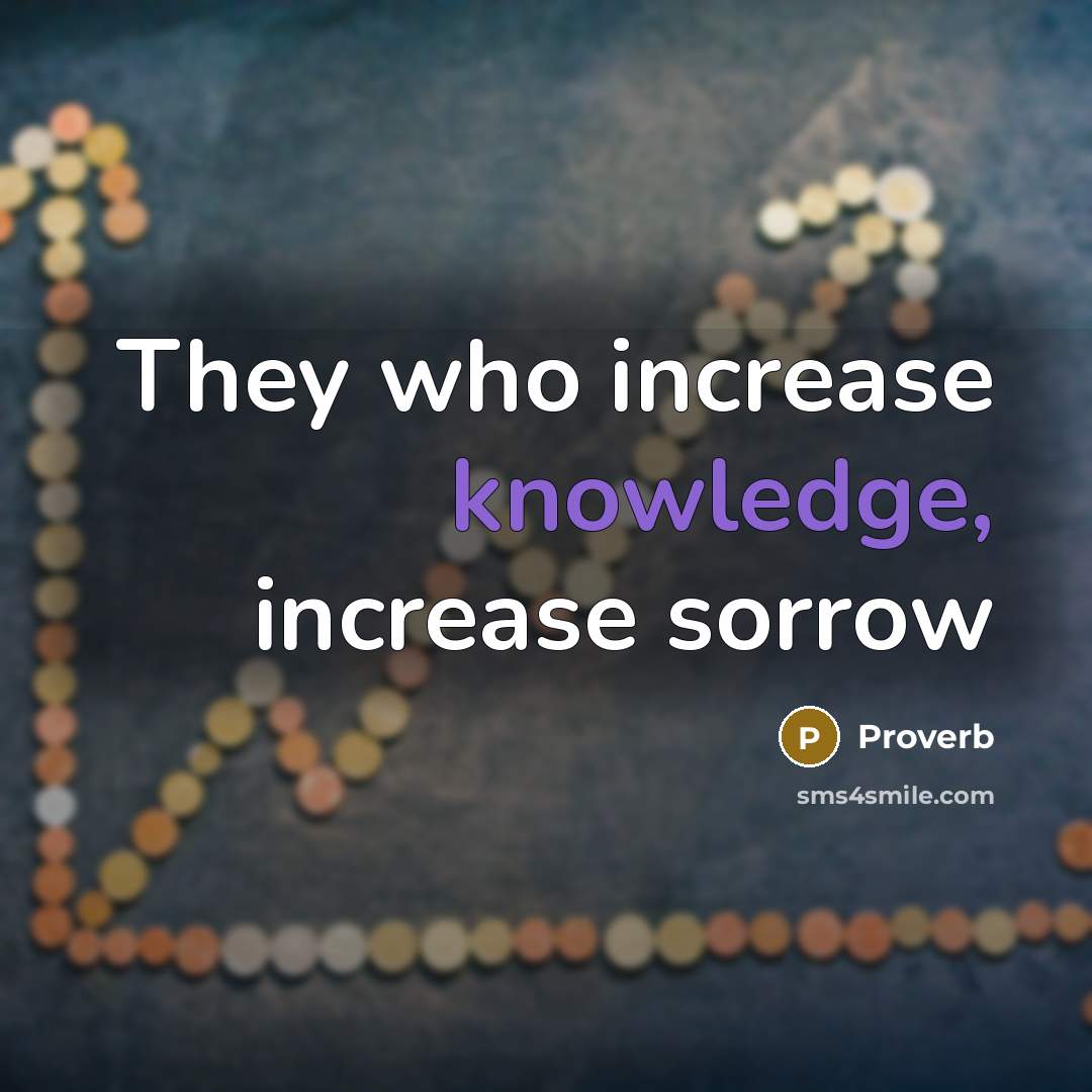 “They who increase knowledge, increase sorrow” quote by Proverb