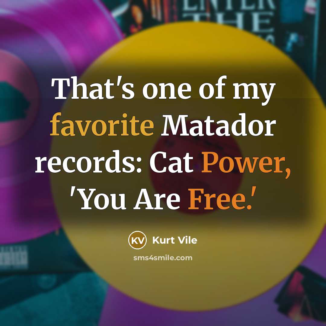 “That's one of my favorite Matador records: Cat Power, 'You Are Free.'” quote by Kurt Vile